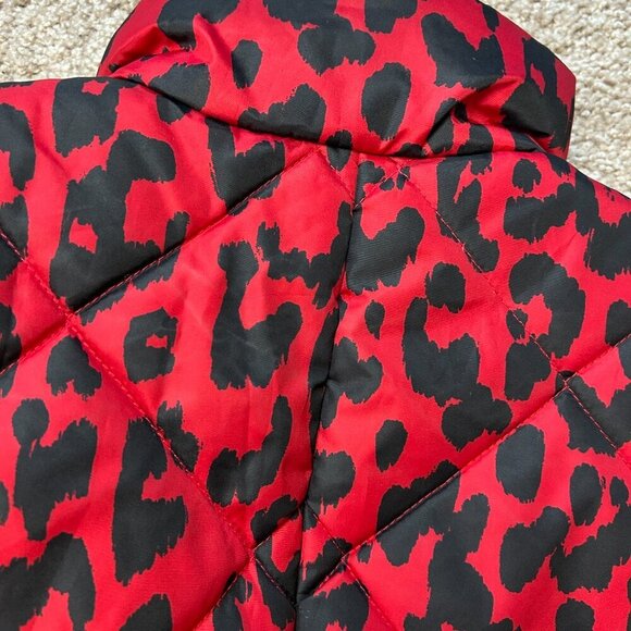 New York & Company Leopard-Print Coco Red Puffer Vest Size Small - Picture 9 of 12